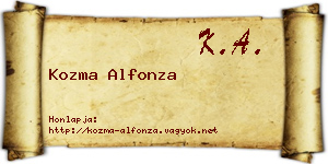 Kozma Alfonza névjegykártya